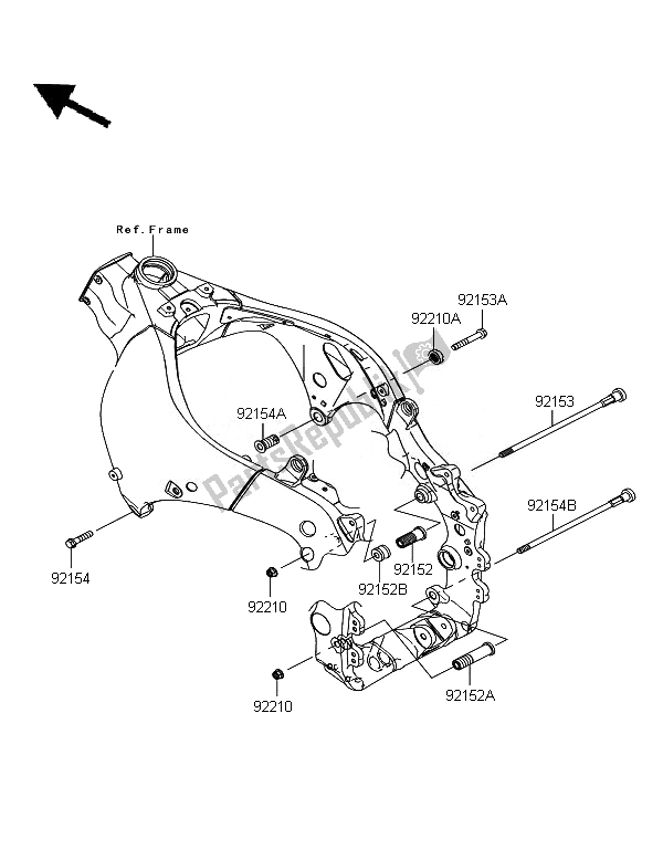 Alle onderdelen voor de Motorsteun van de Kawasaki Ninja ZX 10R ABS 1000 2011