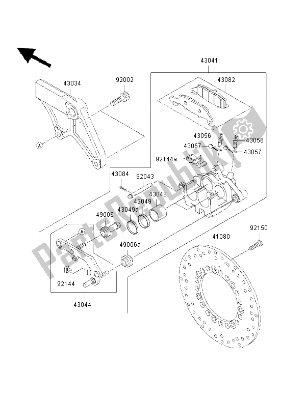 Tutte le parti per il Freno Posteriore del Kawasaki VN 800 Drifter 2002