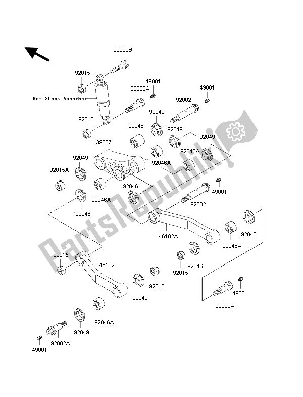 All parts for the Suspension of the Kawasaki 1000 GTR 1997