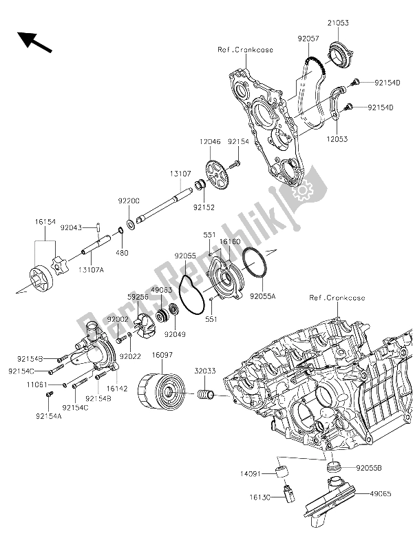 Toutes les pièces pour le La Pompe à Huile du Kawasaki Ninja H2 1000 2015