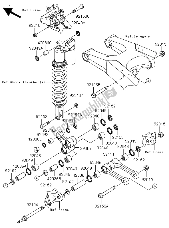 Alle onderdelen voor de Suspensie van de Kawasaki KX 250F 2011