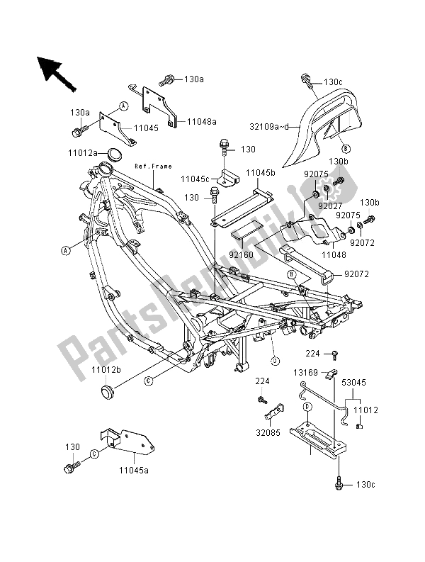 Toutes les pièces pour le Support électro du Kawasaki GPZ 500S 2000