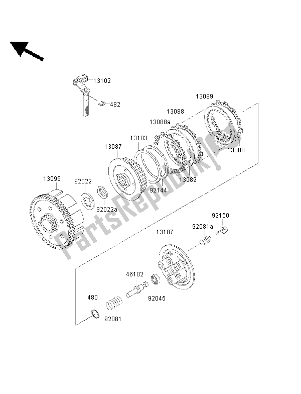 Tutte le parti per il Frizione del Kawasaki KMX 125 1999