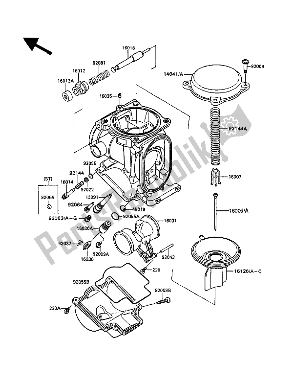 All parts for the Carburetor Parts of the Kawasaki ZXR 750 1990