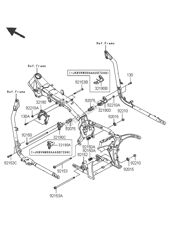 Tutte le parti per il Supporto Del Motore del Kawasaki VN 2000 2005