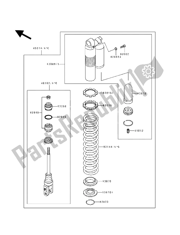Tutte le parti per il Ammortizzatore del Kawasaki KX 250 1991