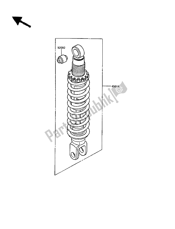 All parts for the Shock Absorber(s) of the Kawasaki KLR 250 1989