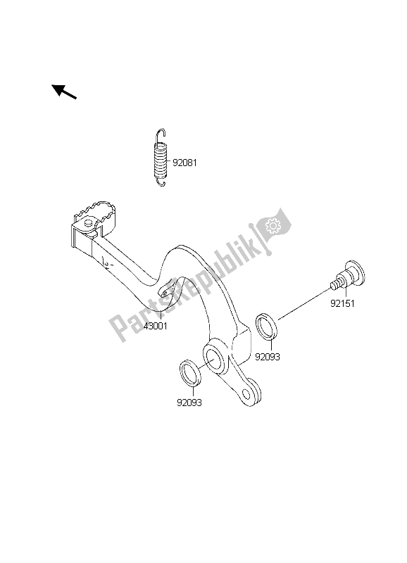 Toutes les pièces pour le Pédale De Frein du Kawasaki KX 250 1998