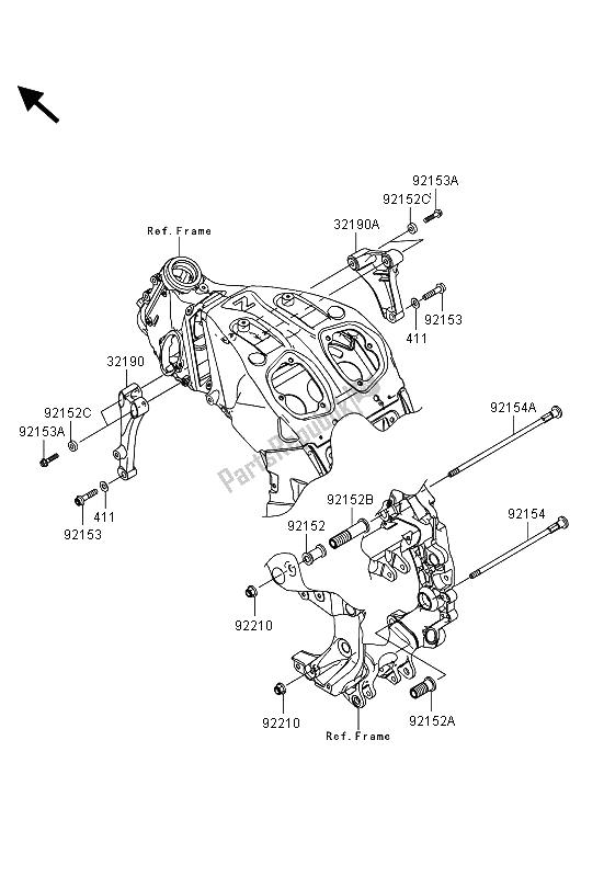 Tutte le parti per il Supporto Del Motore del Kawasaki 1400 GTR ABS 2013