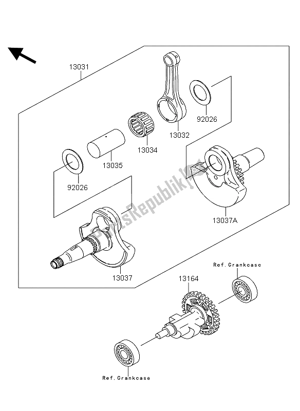 Wszystkie części do Wa? Korbowy Kawasaki KVF 360 2006