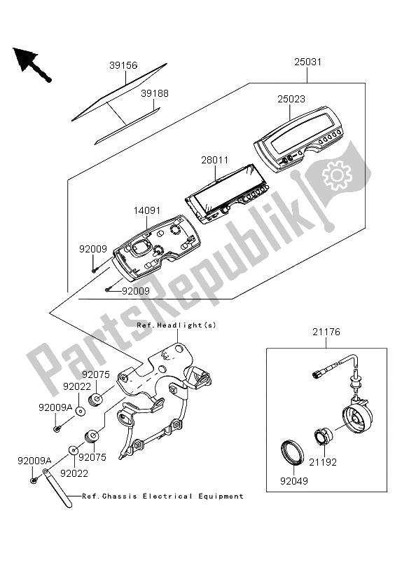 All parts for the Meter of the Kawasaki KLX 250 2011