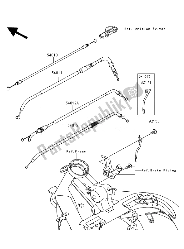 All parts for the Cables of the Kawasaki ER 6N ABS 650 2007