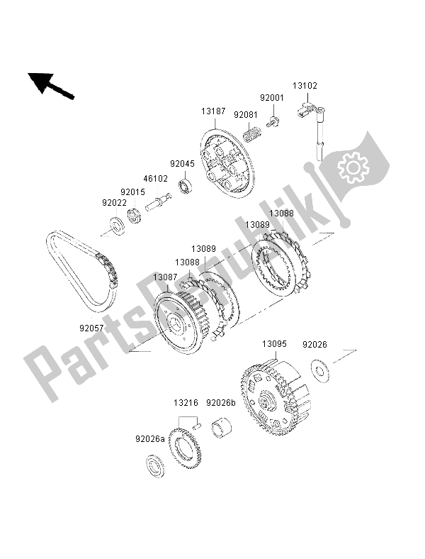 Tutte le parti per il Frizione del Kawasaki EN 500 2002