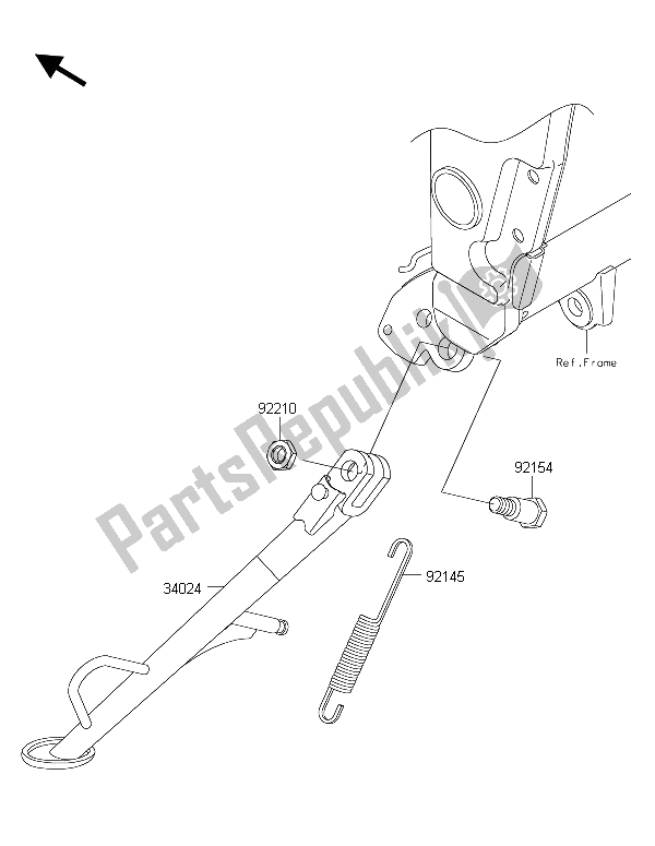 Tutte le parti per il Stand (s) del Kawasaki Ninja 300 ABS 2015