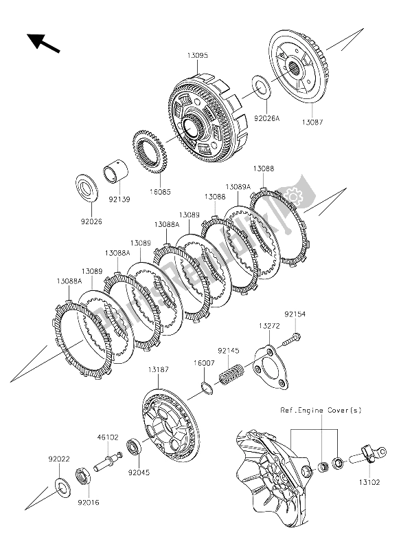 Tutte le parti per il Frizione del Kawasaki Z 300 2015