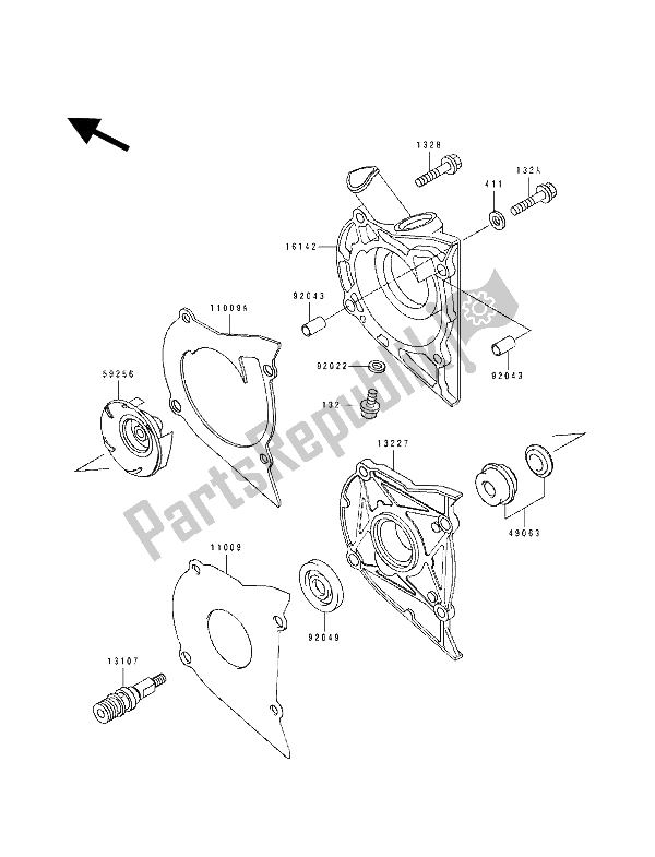 Tutte le parti per il Pompa Dell'acqua del Kawasaki KLE 500 1994