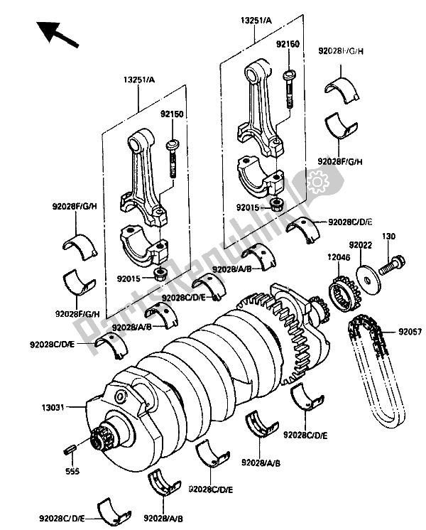 Todas las partes para Cigüeñal de Kawasaki ZX 10 1000 1990