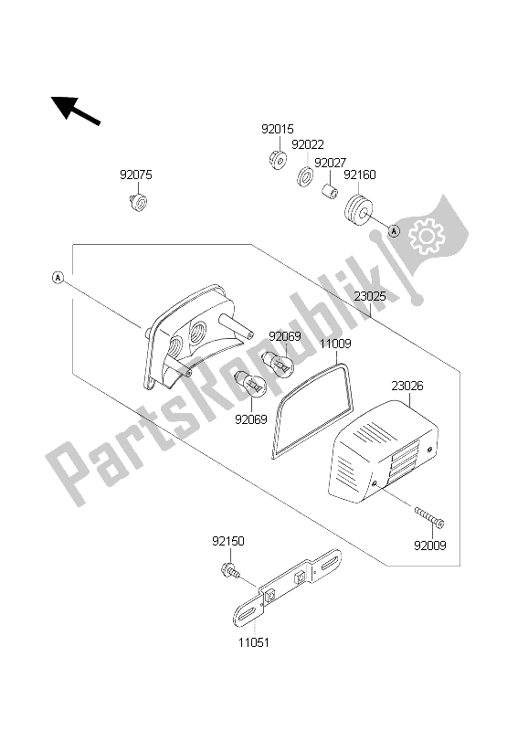 All parts for the Taillight(s) of the Kawasaki KLR 650C 2004