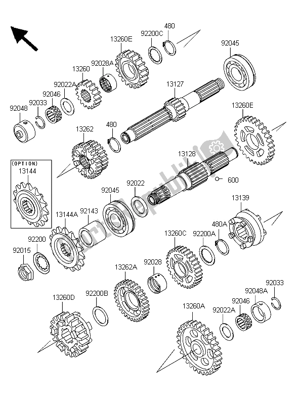 All parts for the Transmission of the Kawasaki ZRX 1200R 2006