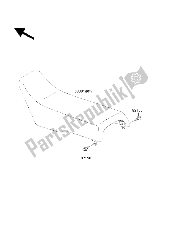 Todas as partes de Assento do Kawasaki KX 500 2001