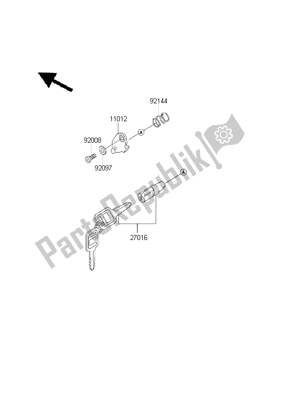 Alle onderdelen voor de Contactschakelaar van de Kawasaki KLX 300R 2001