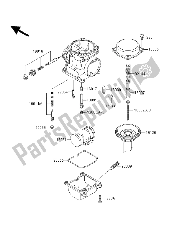 Todas as partes de Partes Do Carburador do Kawasaki Zephyr 1100 1996