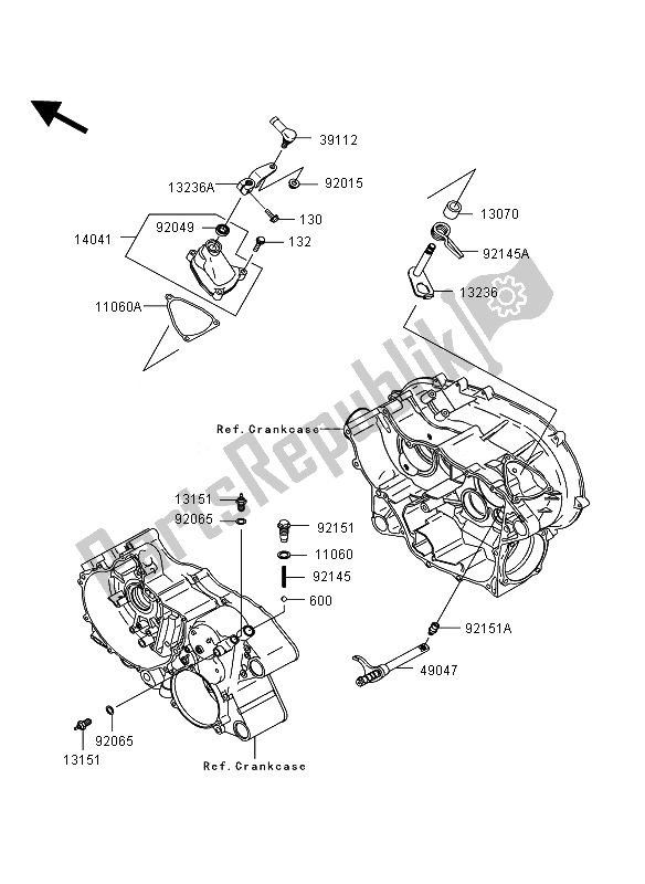 All parts for the Gear Change Mechanism of the Kawasaki KVF 360 4X4 2010