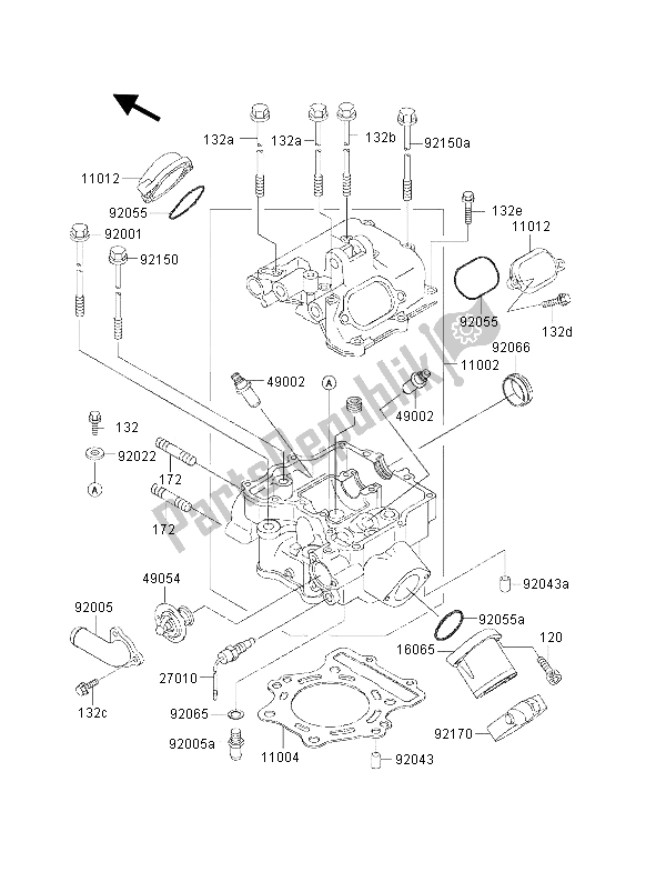 Tutte le parti per il Testata del Kawasaki KVF 400 2001