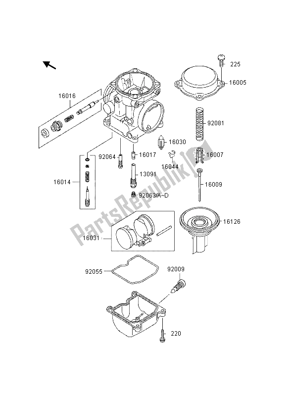 All parts for the Carburetor Parts of the Kawasaki GPZ 500S UK 1995