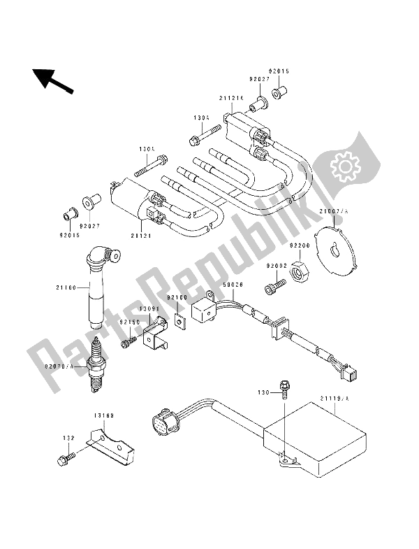 Todas as partes de Sistema De Ignição do Kawasaki ZZ R 1100 1994