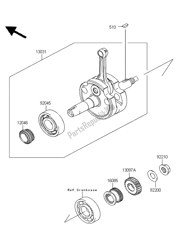 Toutes les pièces pour le Vilebrequin du Kawasaki D Tracker 125 2012