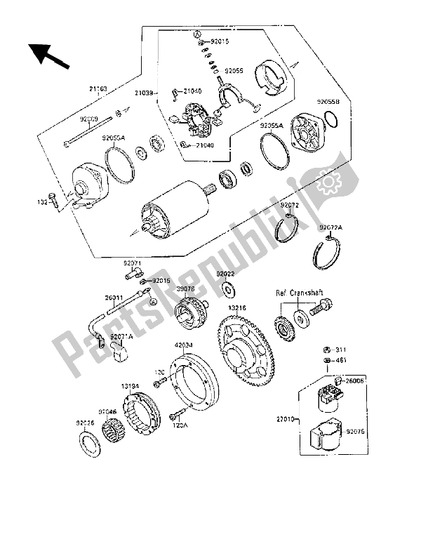 Tutte le parti per il Motorino Di Avviamento del Kawasaki VN 15 SE 1500 1989 Tutte le parti per il Motorino Di Avviamento del Kawasaki VN 15 SE 1500 1989