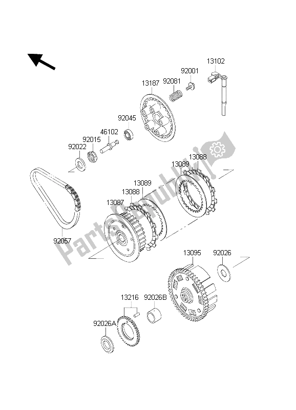 Tutte le parti per il Frizione del Kawasaki KLE 500 2003