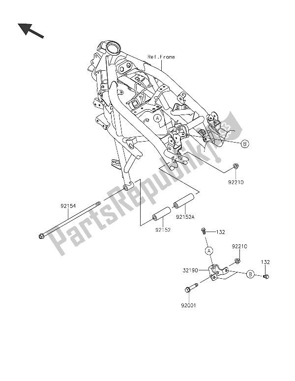 Tutte le parti per il Supporto Motore (1) del Kawasaki Ninja 250 SL 2016