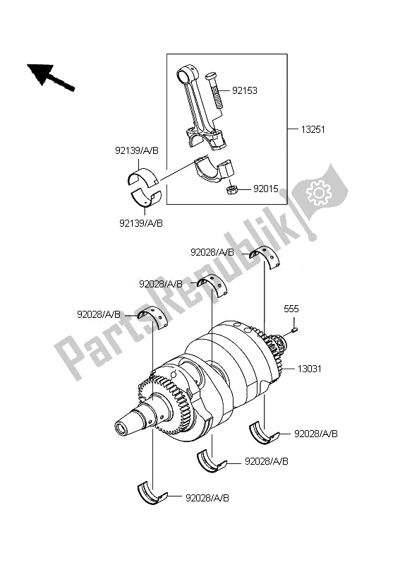 Todas las partes para Cigüeñal de Kawasaki ER 6F 650 2010