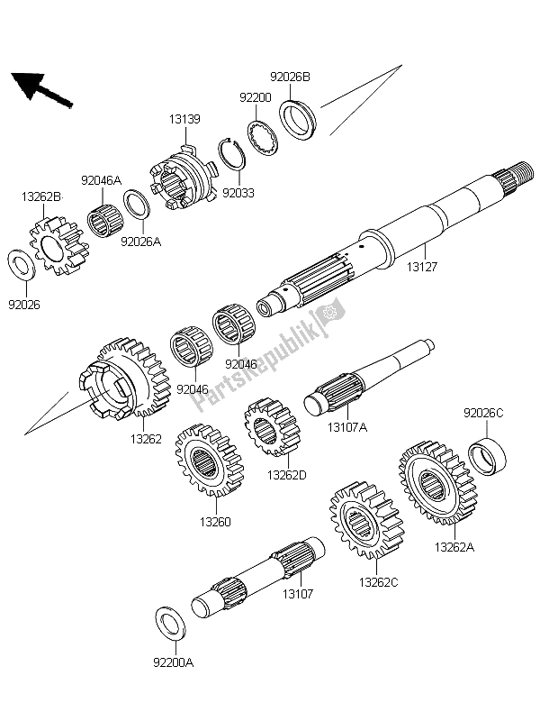 Tutte le parti per il Trasmissione del Kawasaki KFX 700 KSV 700A6F 2006