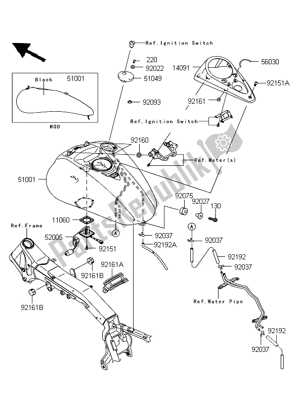 All parts for the Fuel Tank of the Kawasaki VN 2000 Classic 2008