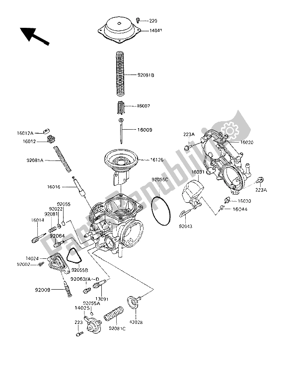 All parts for the Carburetor Parts of the Kawasaki VN 750 Twin 1993