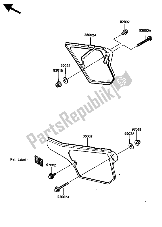 Toutes les pièces pour le Couvercle Latéral du Kawasaki KX 80 1987