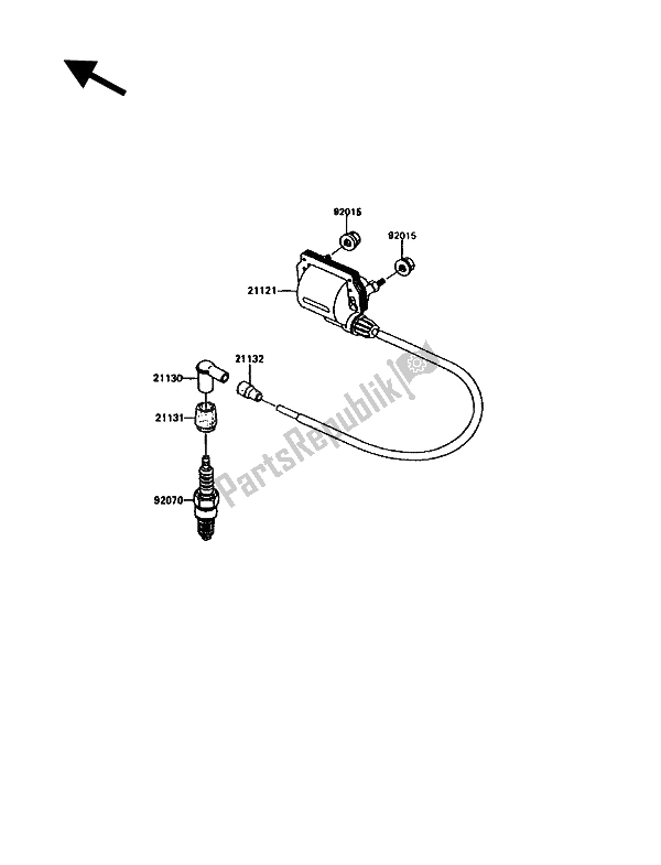 Tutte le parti per il Sistema Di Accensione del Kawasaki KE 100 1992