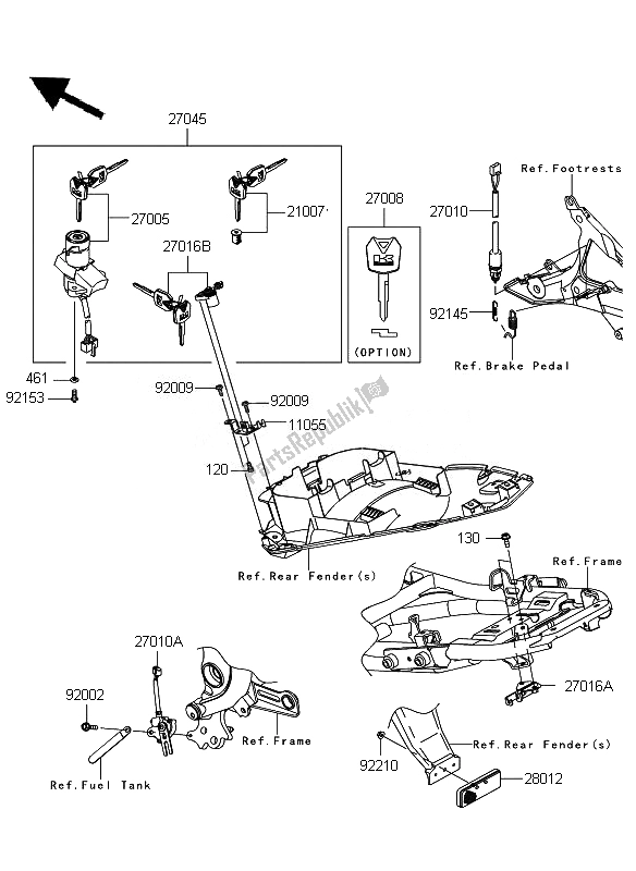 Todas las partes para Switch De Ignición de Kawasaki ER 6F ABS 650 2010