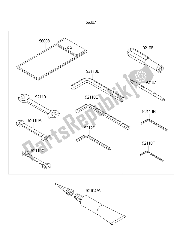 Tutte le parti per il Strumenti Proprietari del Kawasaki Z 1000 ABS 2015