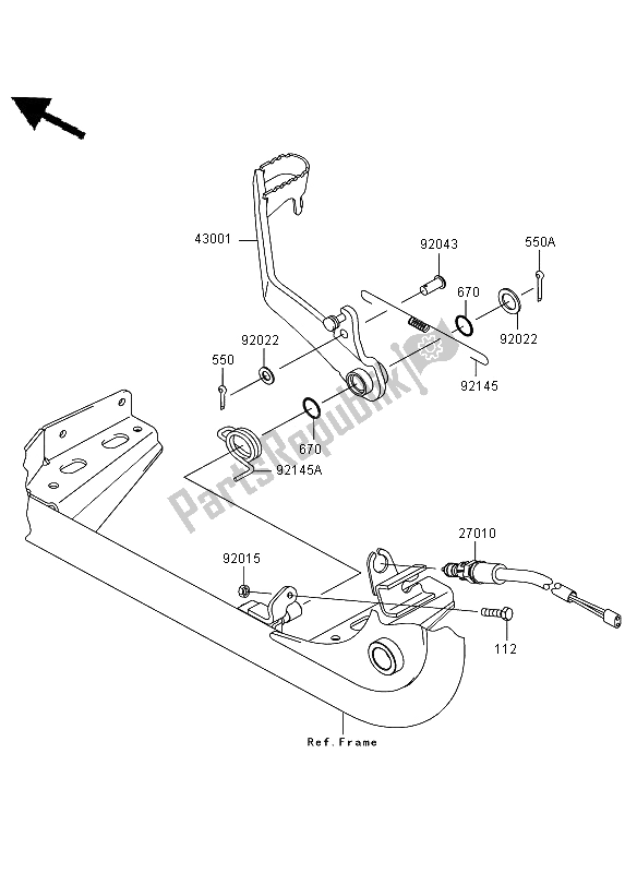 Tutte le parti per il Pedale Del Freno del Kawasaki KVF 650 4X4 2006