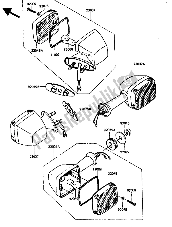 Todas las partes para Señal De Giro de Kawasaki GPZ 750 1987