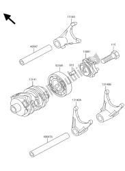 tambour de changement de vitesse et fourchette de changement de vitesse