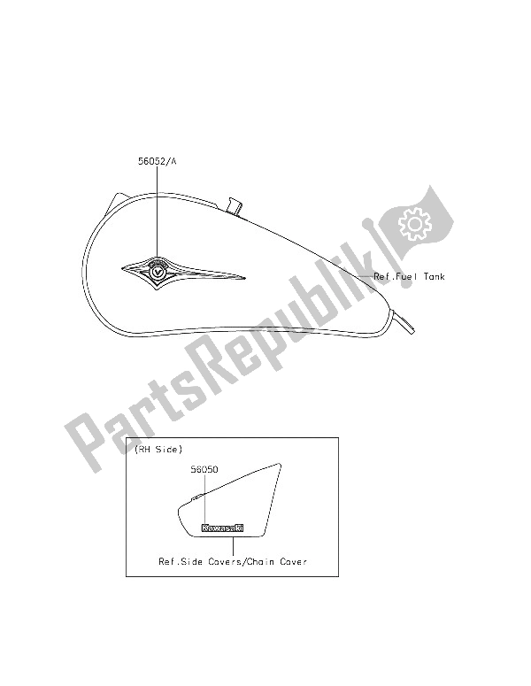 All parts for the Decals (gray) of the Kawasaki Vulcan 900 Classic 2016