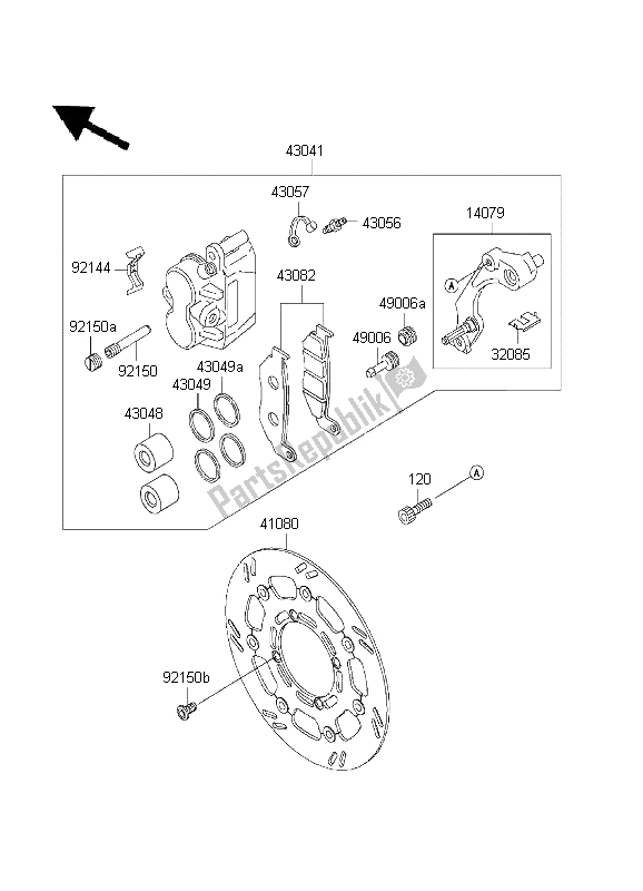 All parts for the Front Brake of the Kawasaki KLX 650 1995