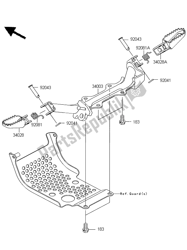 Tutte le parti per il Poggiapiedi del Kawasaki KLX 110 2013