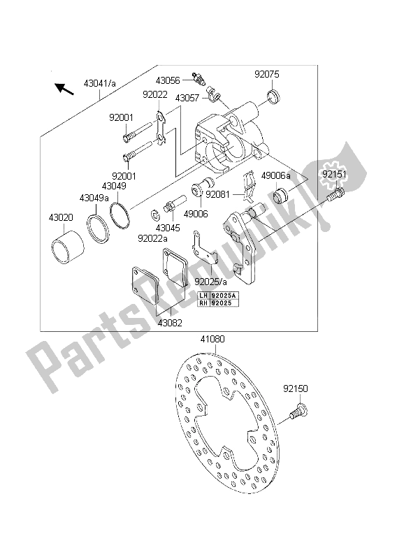 Todas as partes de Freio Dianteiro do Kawasaki KVF 360 Prairie 4X4 2003