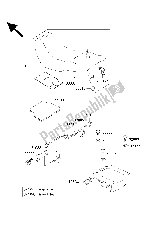Todas las partes para Asiento de Kawasaki GPZ 500S 2003